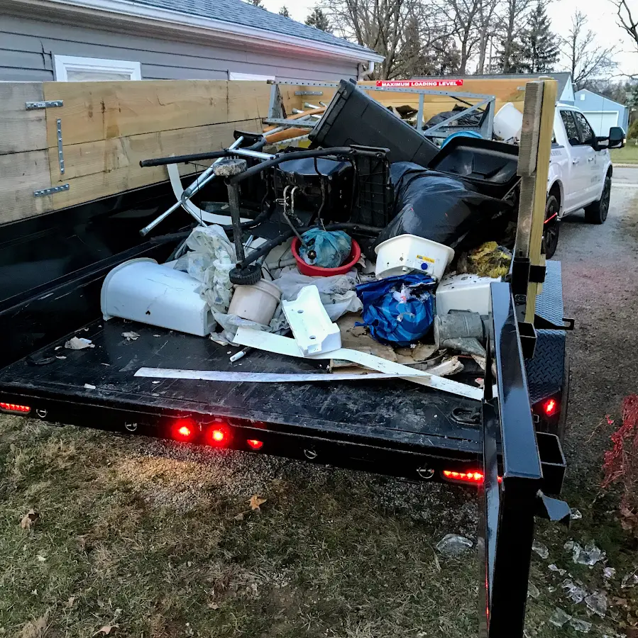 Roll-off dumpster delivered to a residential driveway in Havelock